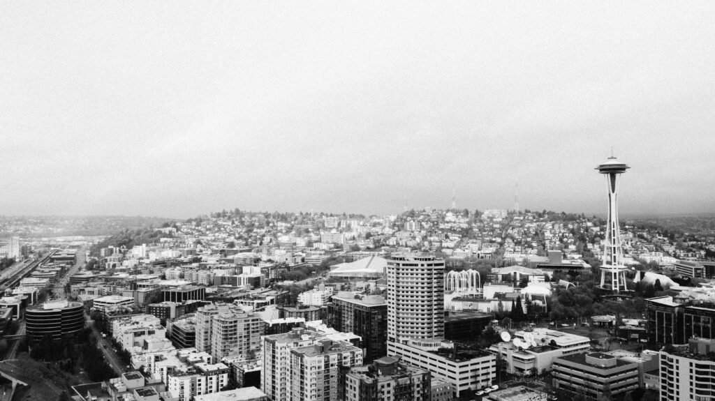 Why Seattle Is a Hub for Innovation and Creativity A dramatic black and white view of Seattle